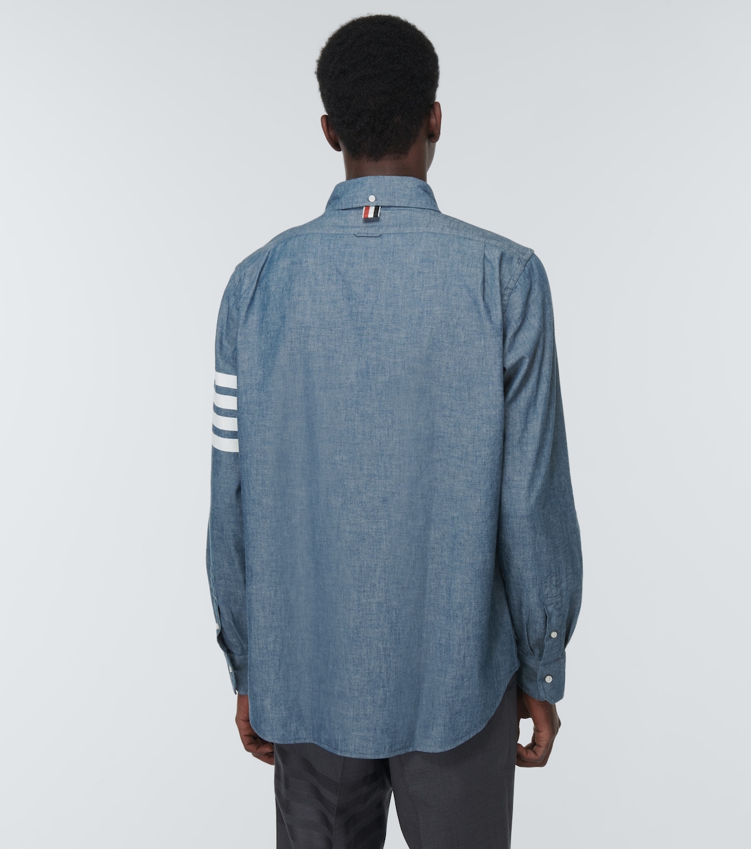 4-Bar钱布雷布直长袖衬衫 | Thom Browne