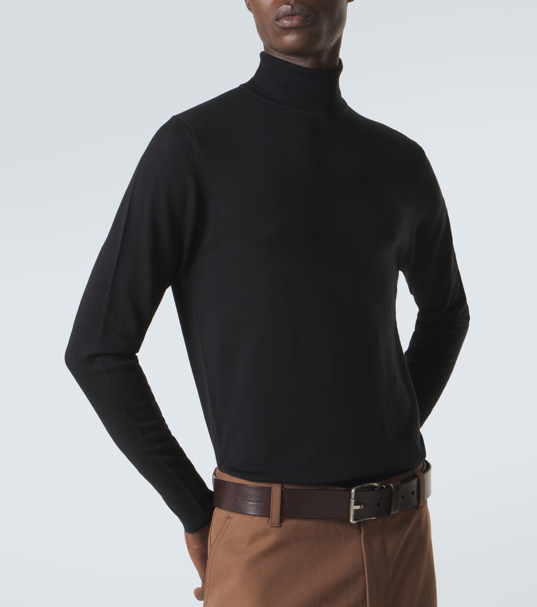 بلوفر بياقة مرتفعة من الصوف  | Sunspel