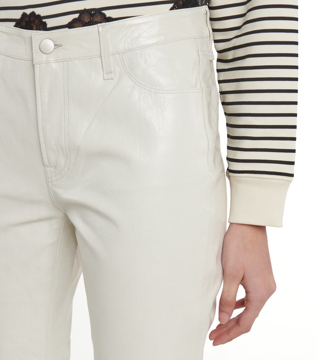 High-Rise-Hose Franky aus Leder | J Brand