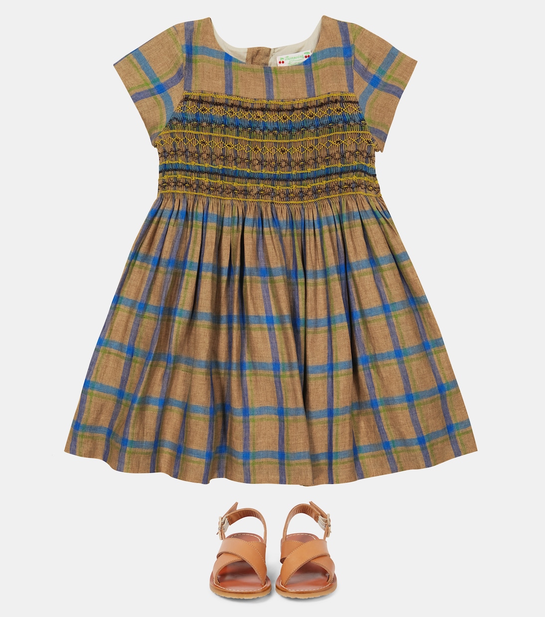 Robe Duchesse en lin à carreaux | Bonpoint