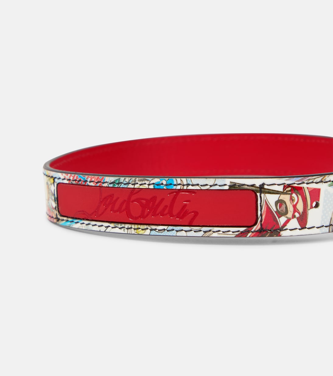 Loubicollar M printed leather dog collar | Christian Louboutin