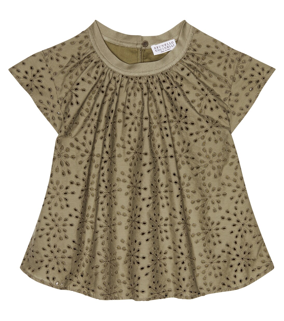 Broderie anglaise cotton-blend top | Brunello Cucinelli Kids
