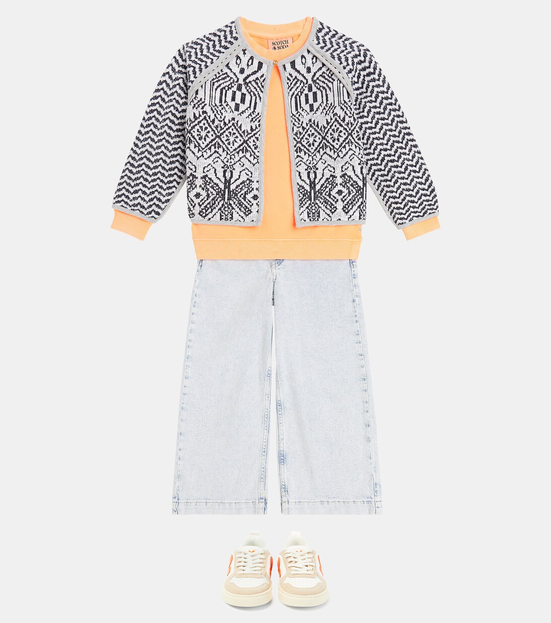 Reversible cotton-blend jacquard jacket | Scotch & Soda Kids