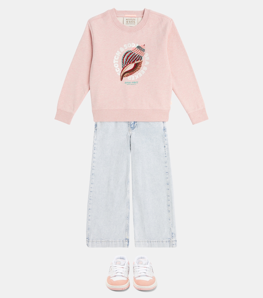 Embroidered cotton sweatshirt | Scotch & Soda Kids