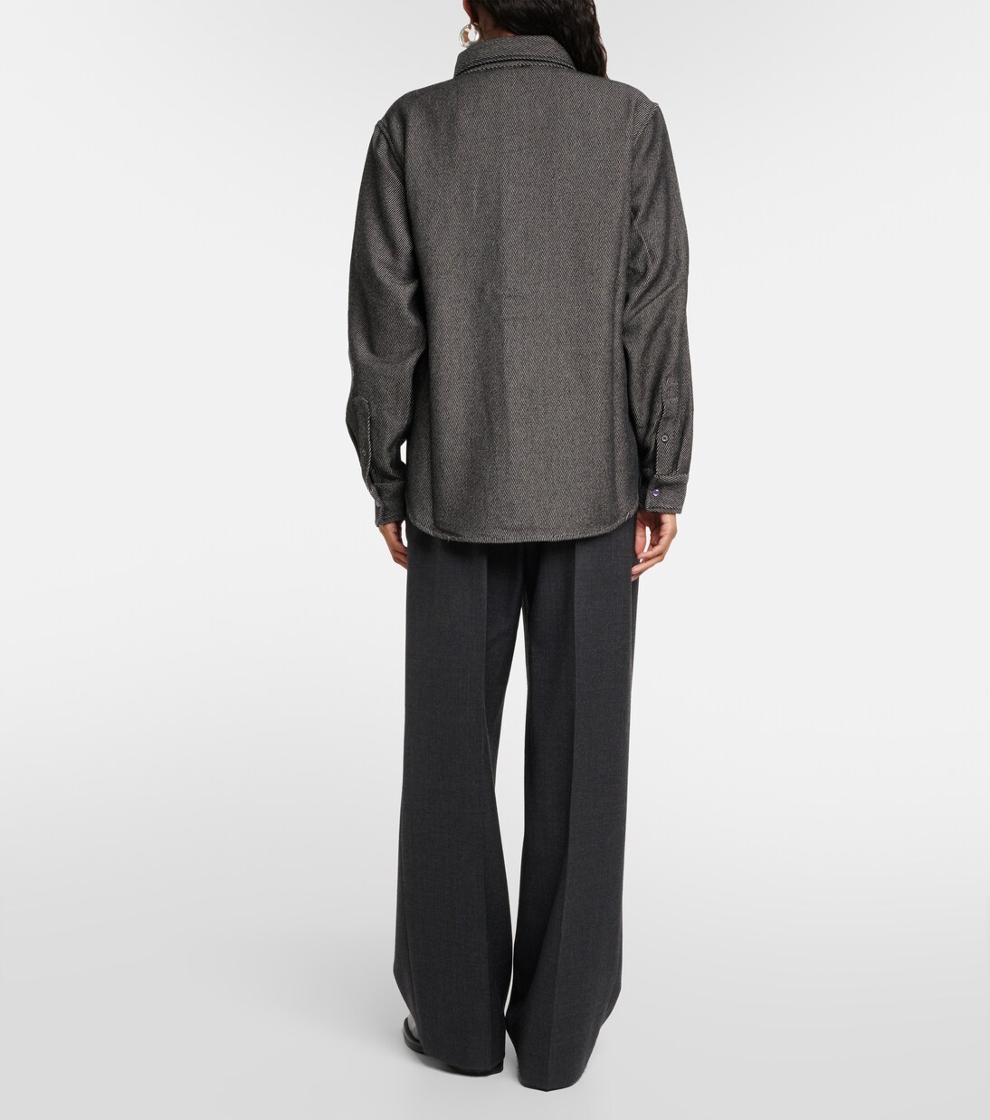 Jeanshemd aus Baumwolle und Kaschmir mit Amethyst | God's True Cashmere