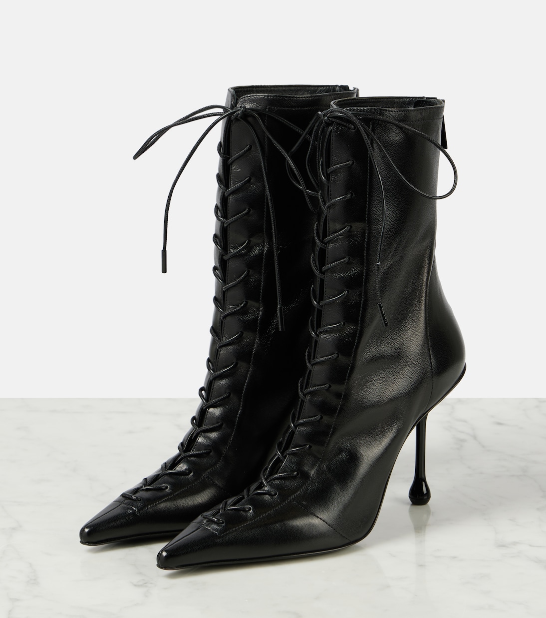 Scarlett 95 leather lace-up boots | Jimmy Choo