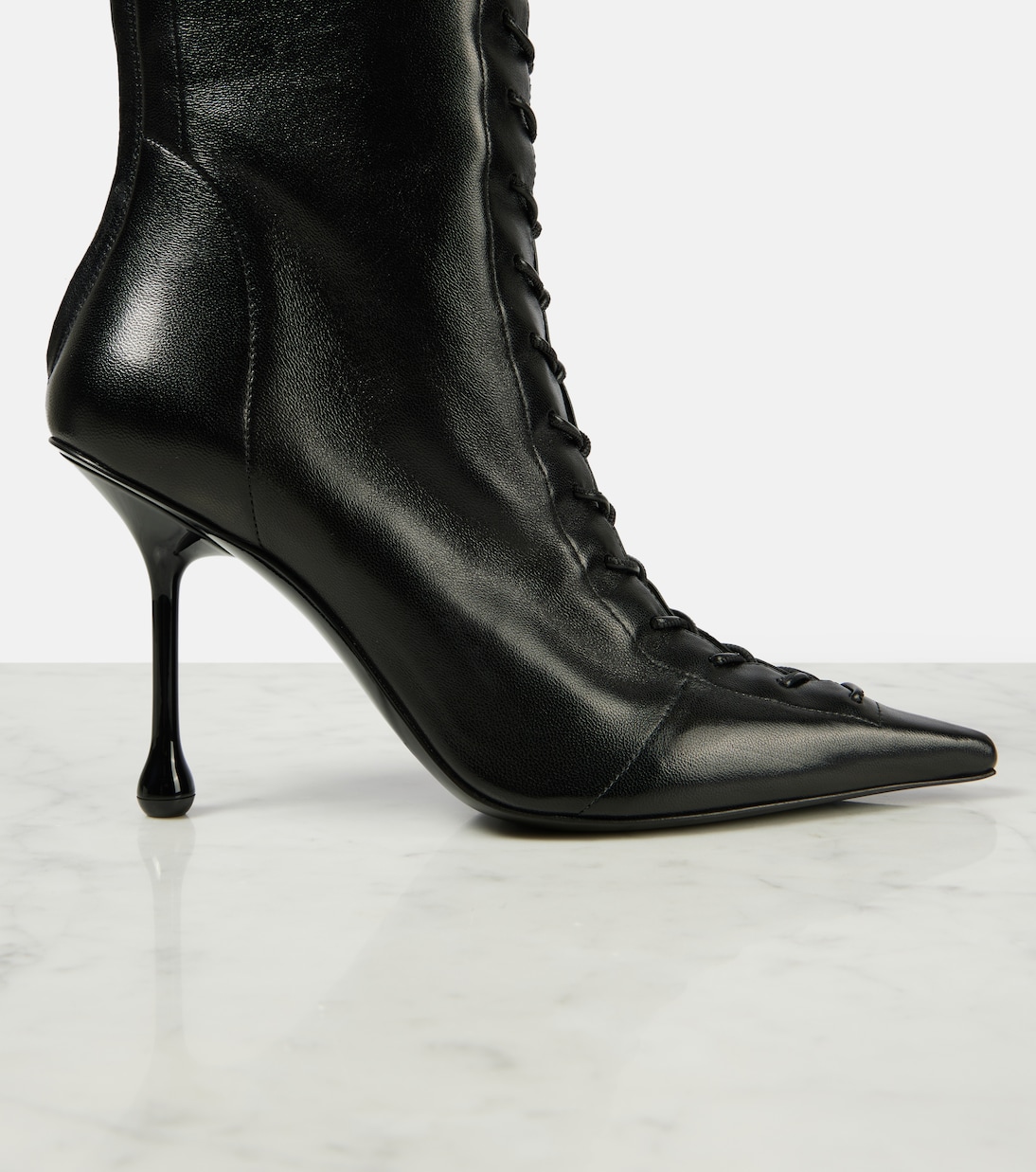 Scarlett 95 leather lace-up boots | Jimmy Choo