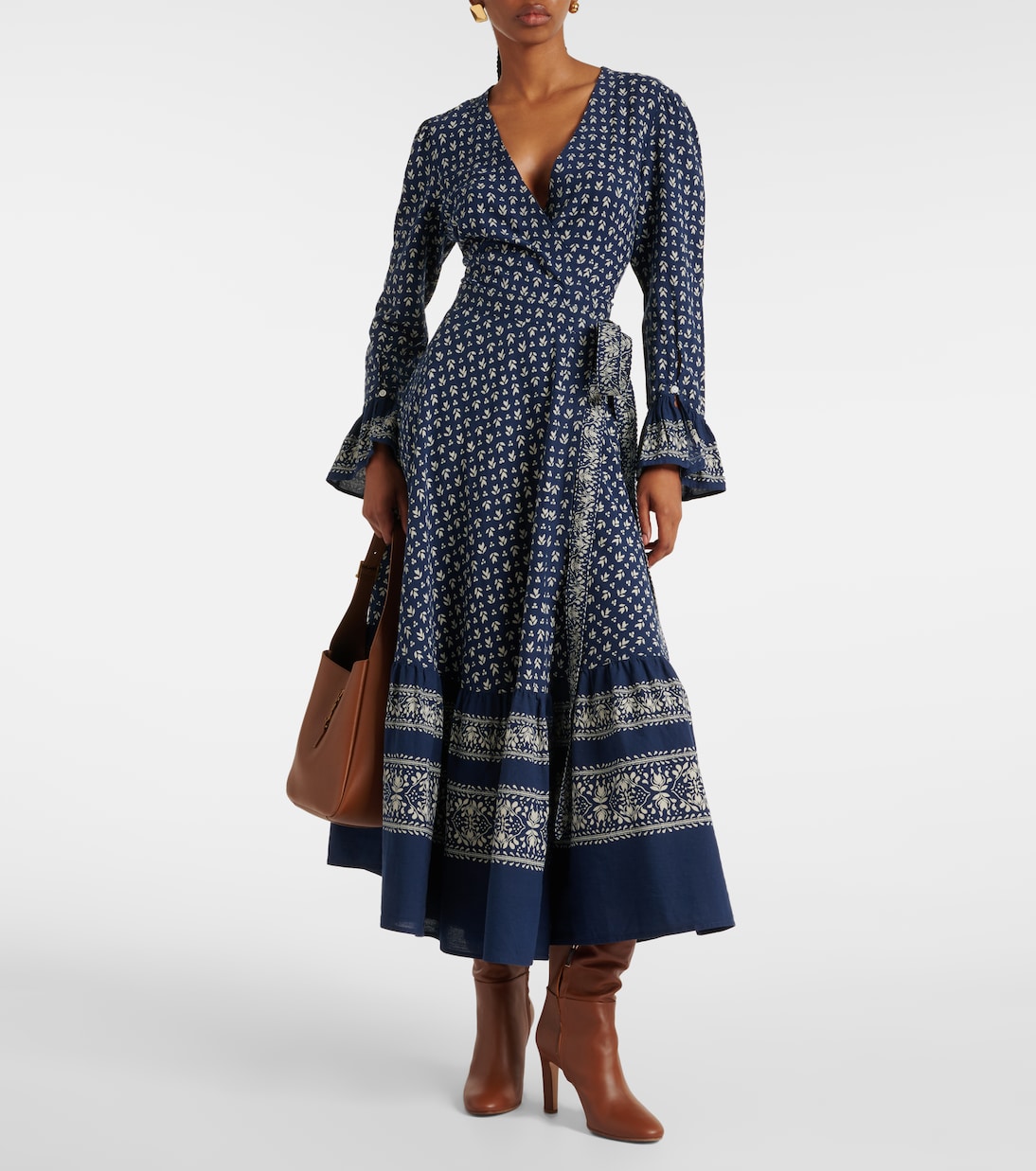 Robe portefeuille en coton à fleurs | Polo Ralph Lauren