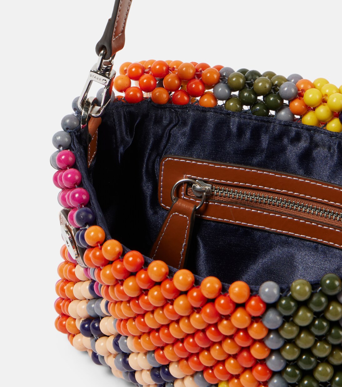 حقيبة كتف مزينة بالخرز Timmy Small | Staud