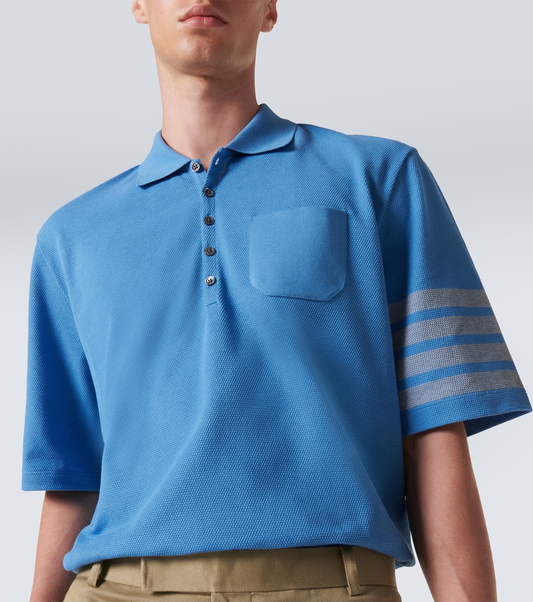 4-Bar cotton piqué polo shirt | Thom Browne