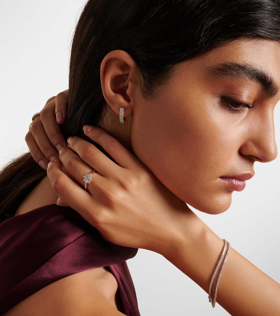 Ohrringe aus 14kt Weißgold mit Diamanten | Stone and Strand