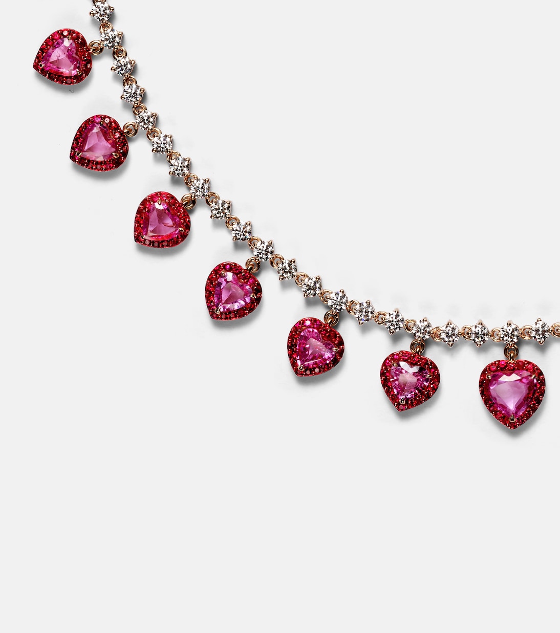 Choker en or rose 18 ct, rubis et diamants | Kamyen