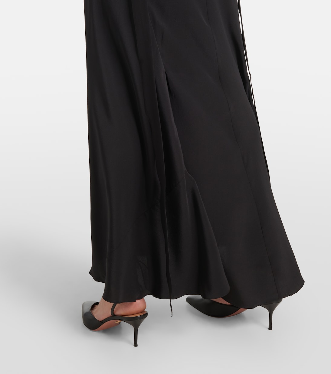 Robe longue en soie et dentelle  | Victoria Beckham