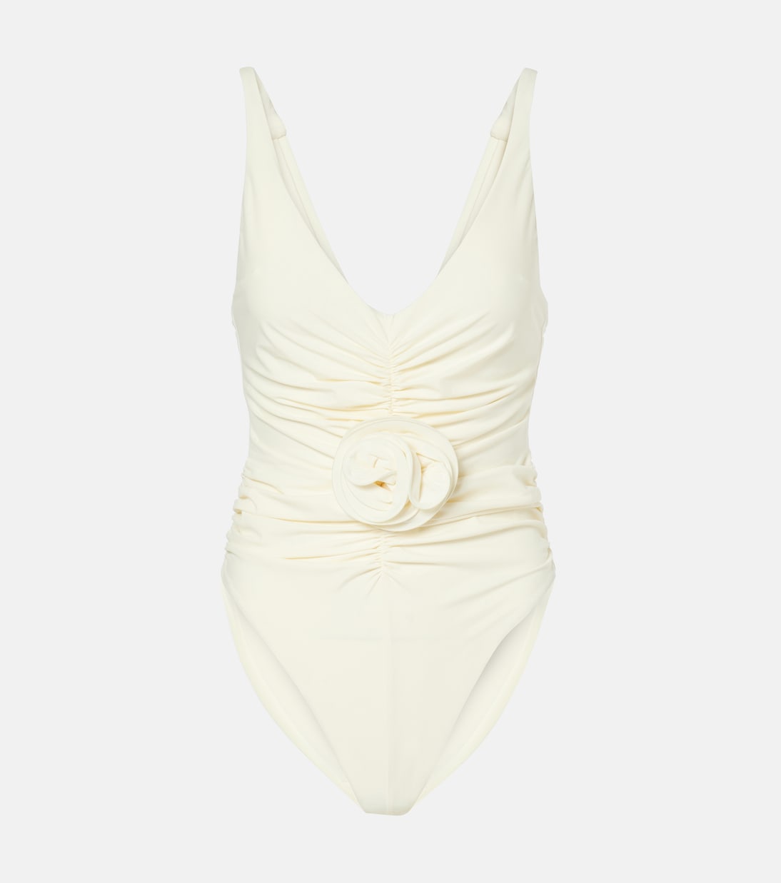 Floral-appliqué ruched swimsuit | Magda Butrym