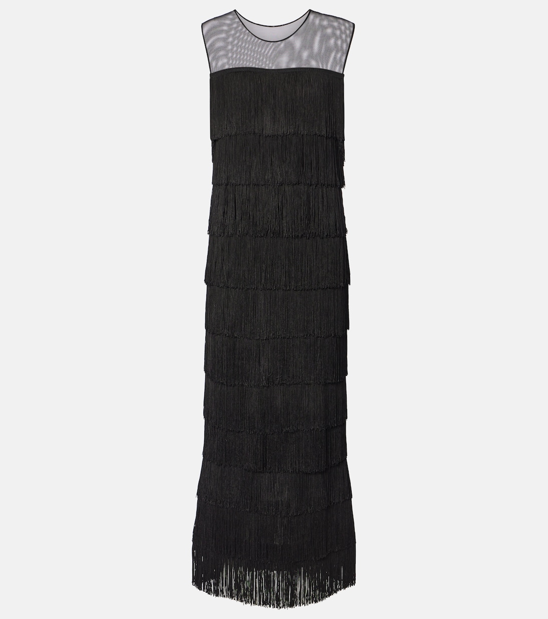Fringed tiered maxi dress | Norma Kamali
