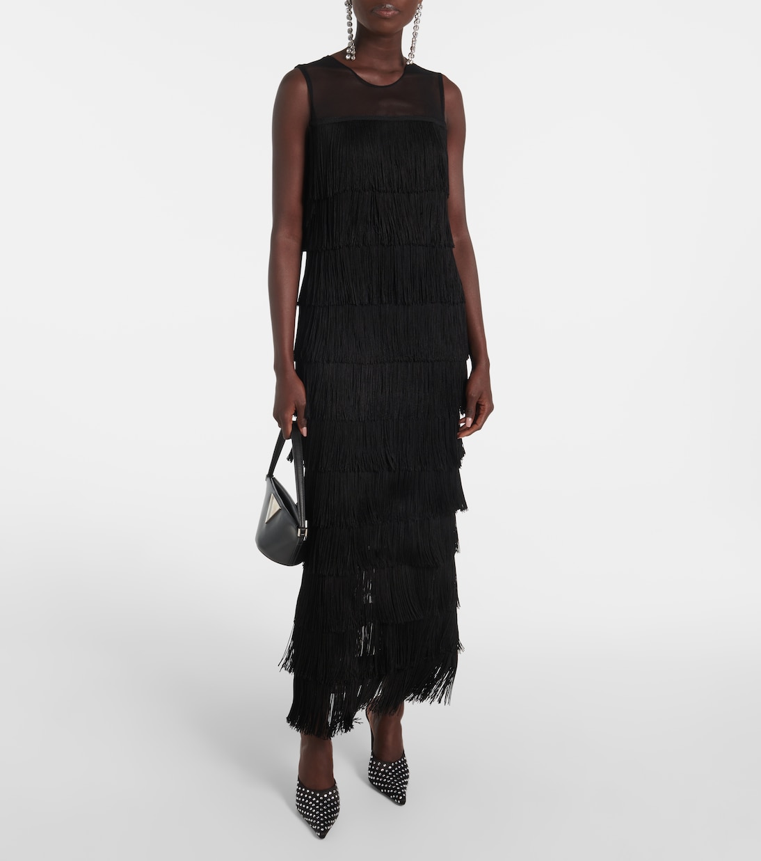 Fringed tiered maxi dress | Norma Kamali