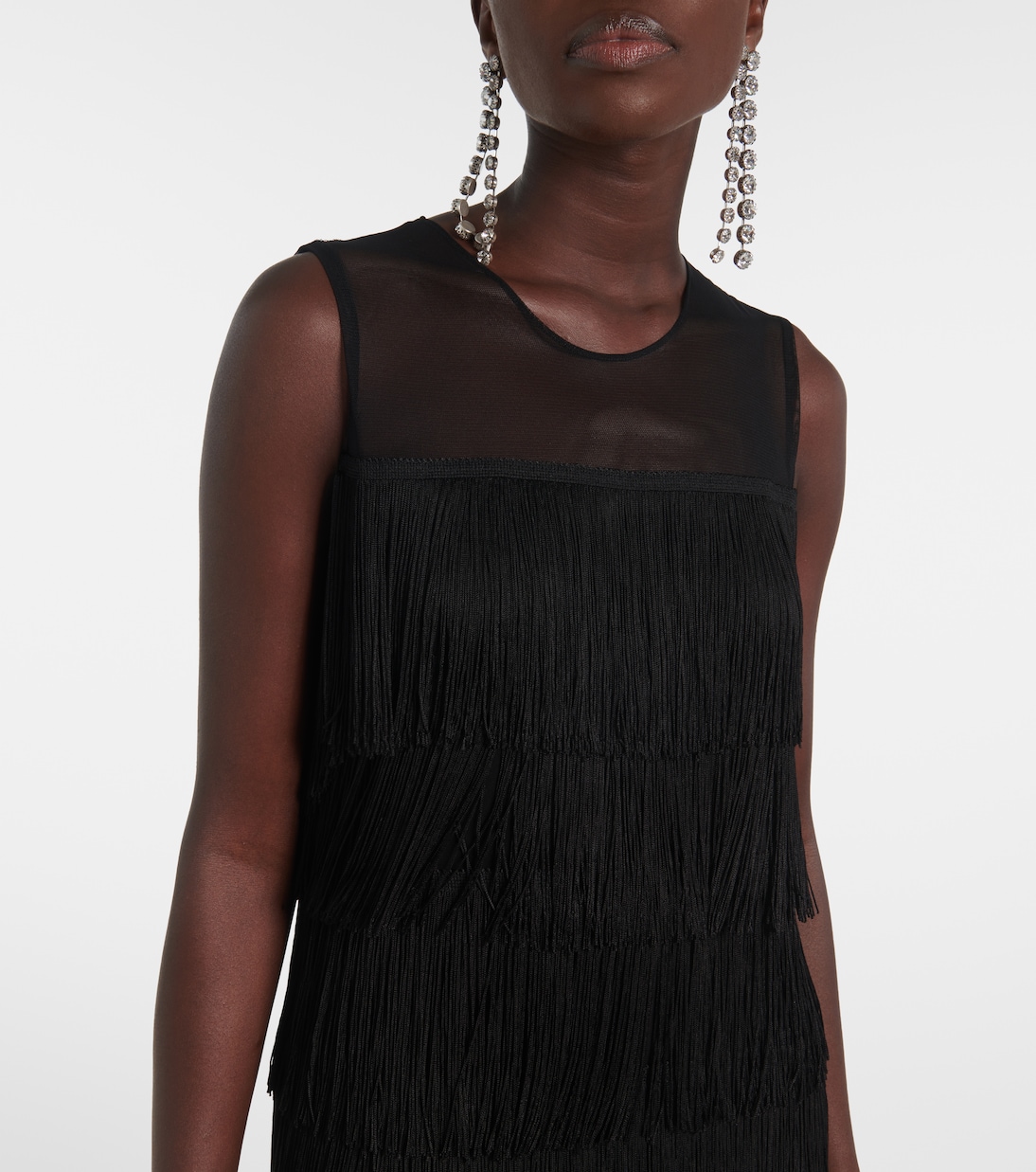 Fringed tiered maxi dress | Norma Kamali