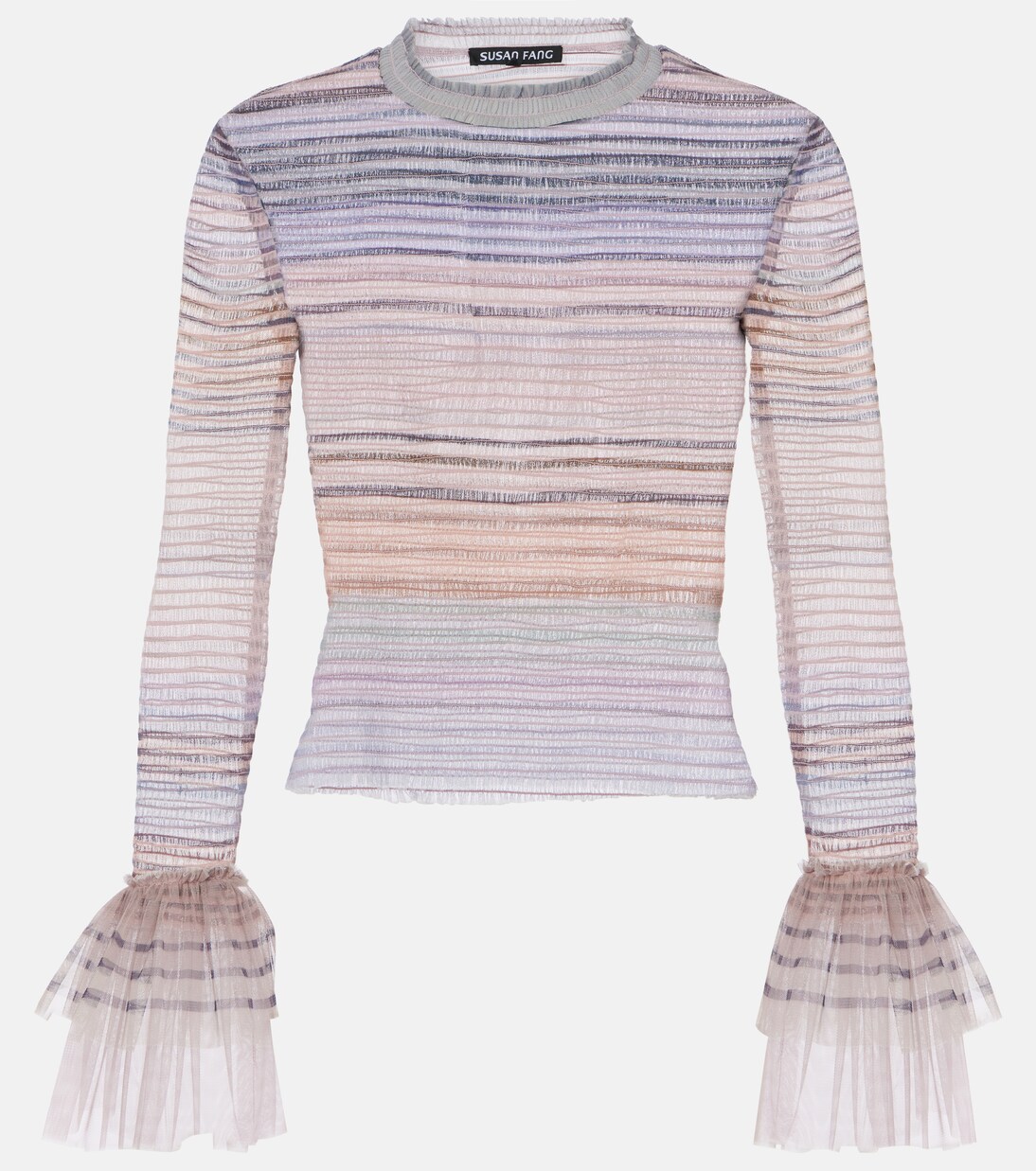 Printed sheer tulle top | Susan Fang