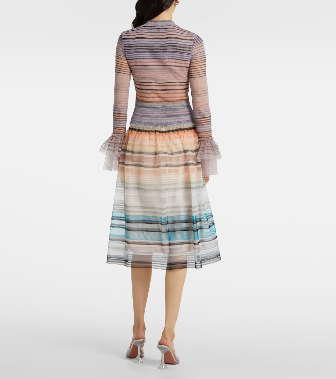 Printed sheer tulle top | Susan Fang