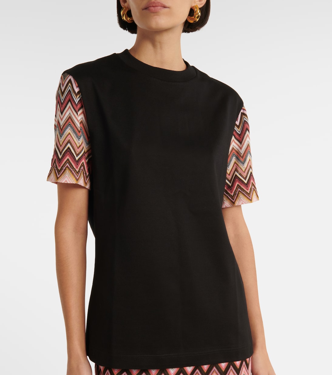 T-Shirt aus Baumwolle mit Häkelstrick | Missoni