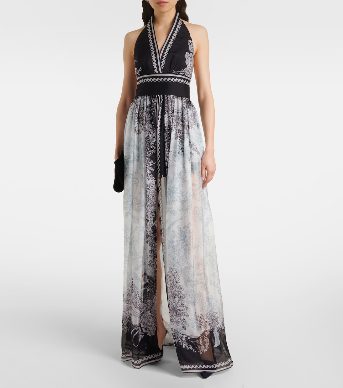 Abito lungo in chiffon di seta | Elie Saab