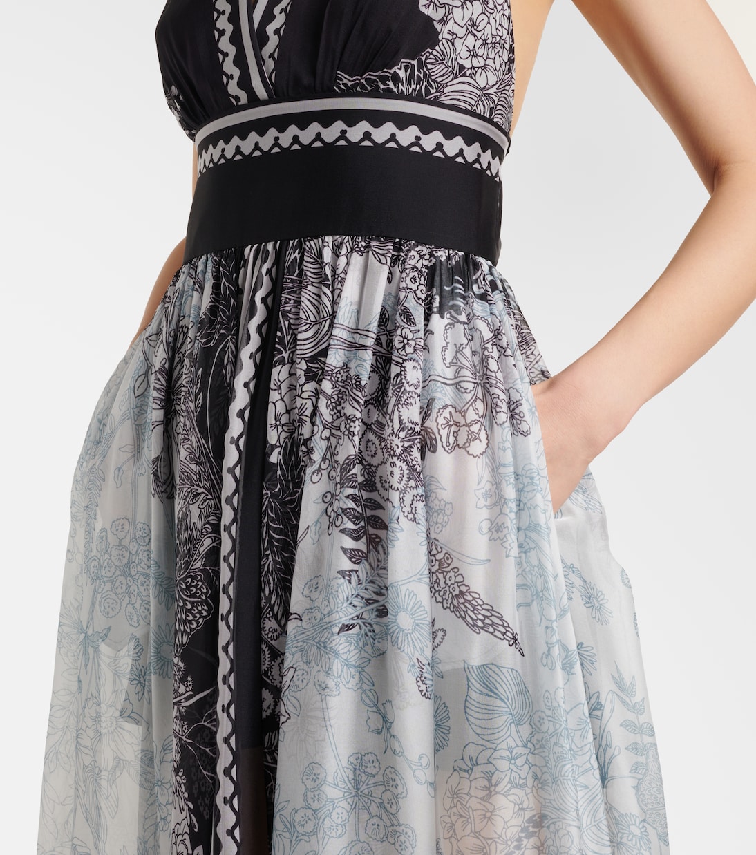 Abito lungo in chiffon di seta | Elie Saab