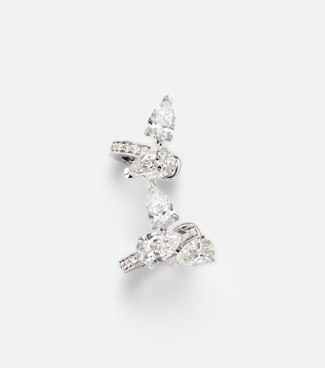 Serti Sur Vide 18kt white gold single ear cuff with diamonds | Repossi