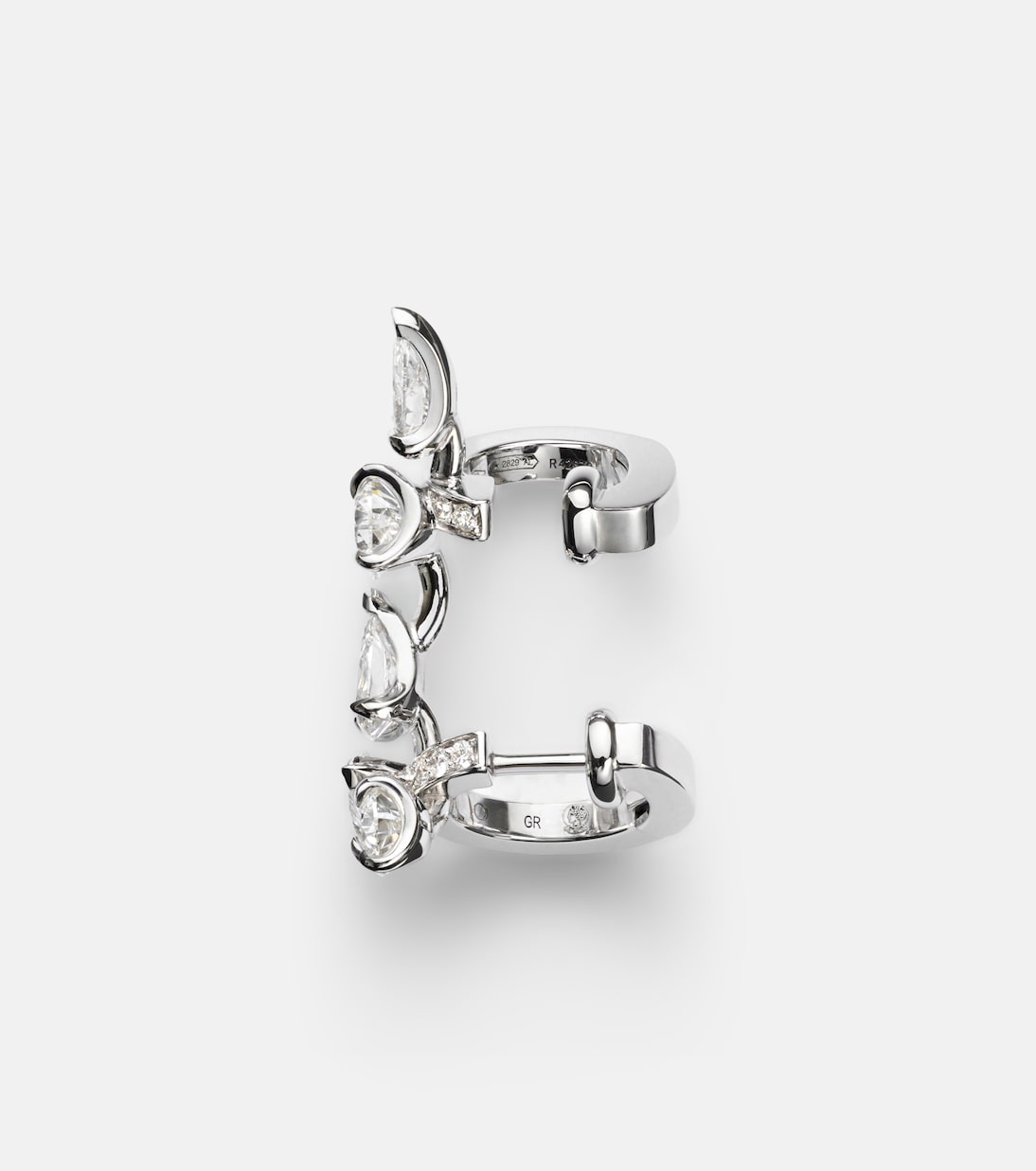 Serti Sur Vide 18kt white gold single ear cuff with diamonds | Repossi