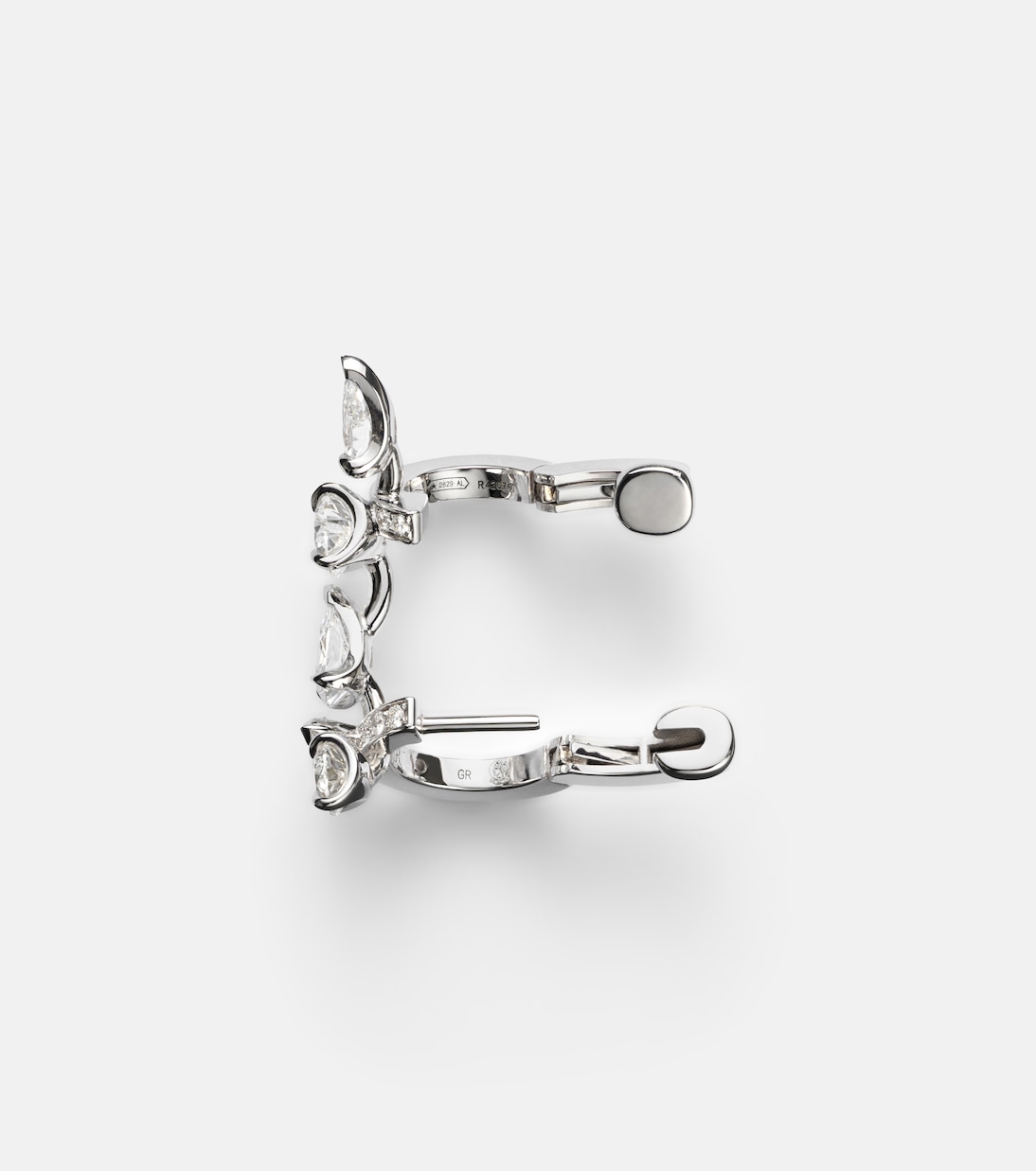 Serti Sur Vide 18kt white gold single ear cuff with diamonds | Repossi