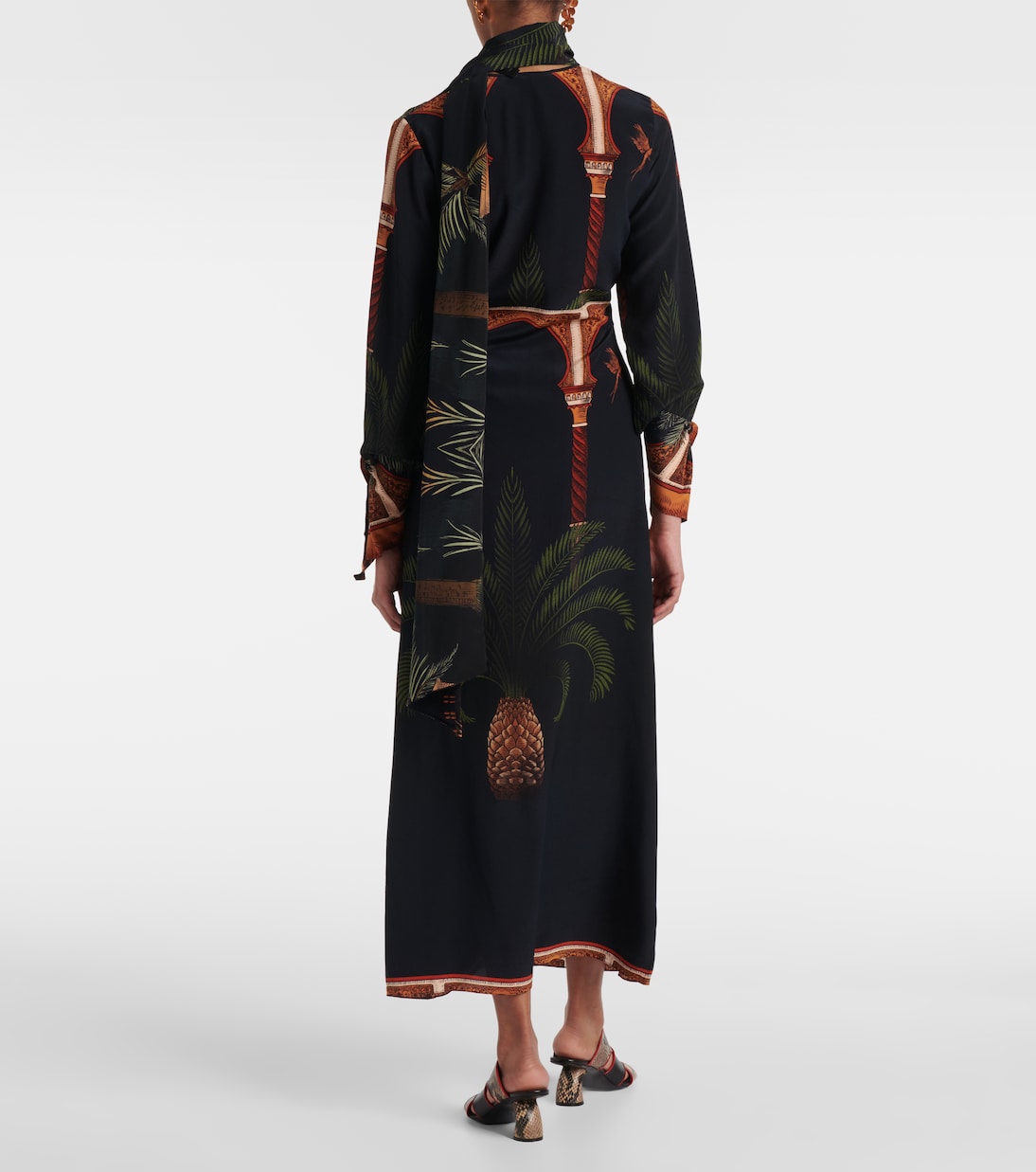 Robe portefeuille imprimée en soie | Johanna Ortiz