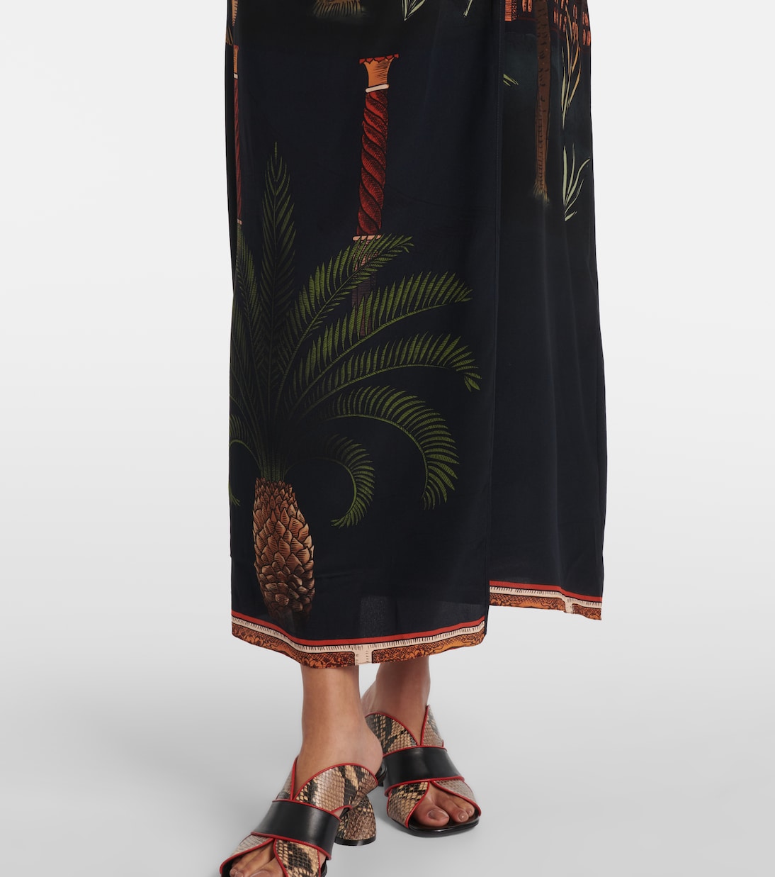 Robe portefeuille imprimée en soie | Johanna Ortiz