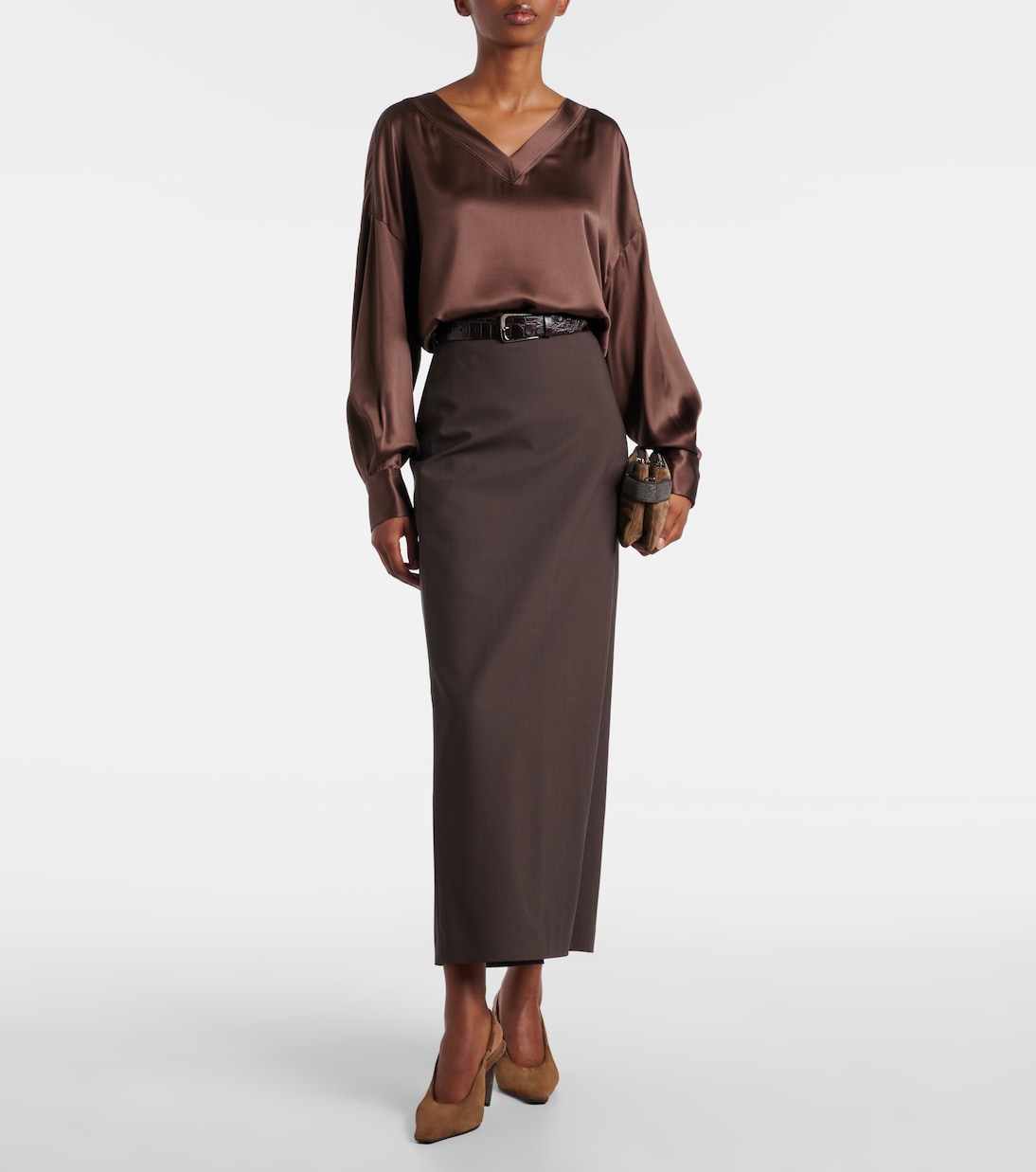 Silk satin blouse | Brunello Cucinelli