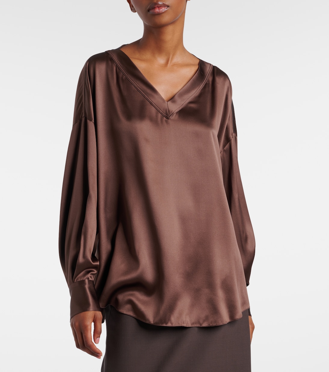 Silk satin blouse | Brunello Cucinelli