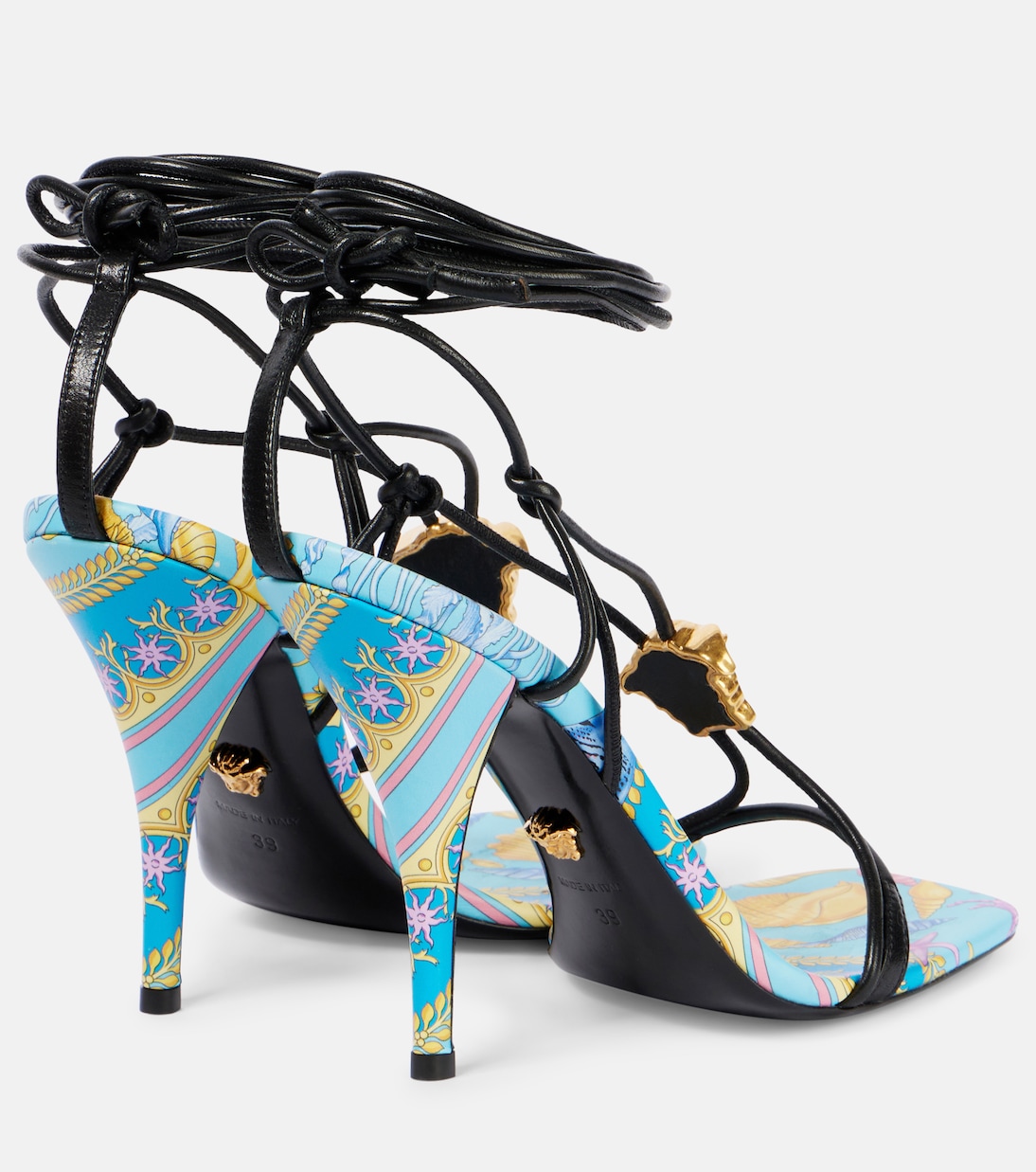 Sandalen La Medusa Underwater Barocco aus Leder | Versace