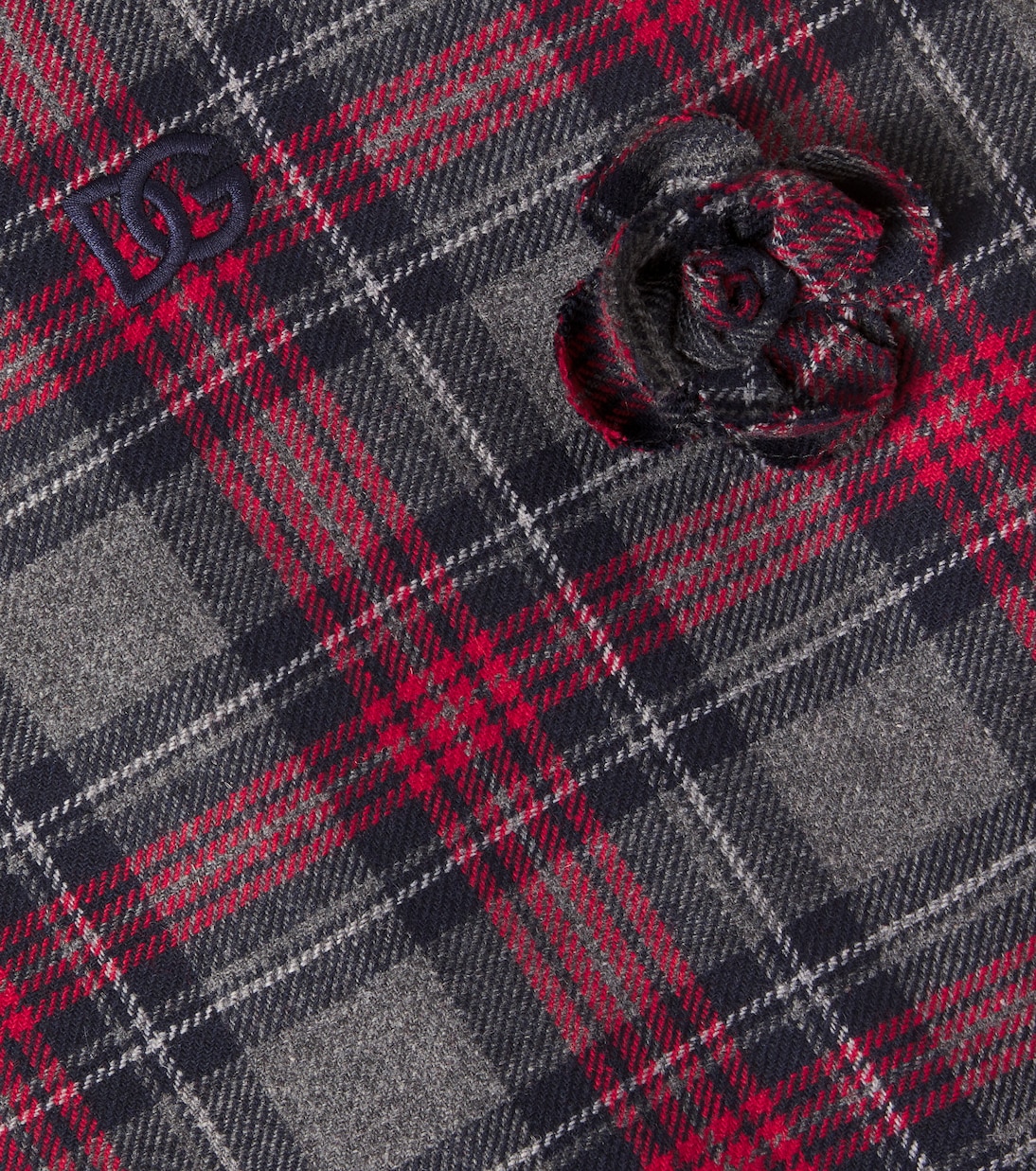 Robe DG à carreaux et à fleurs | Dolce&Gabbana Kids