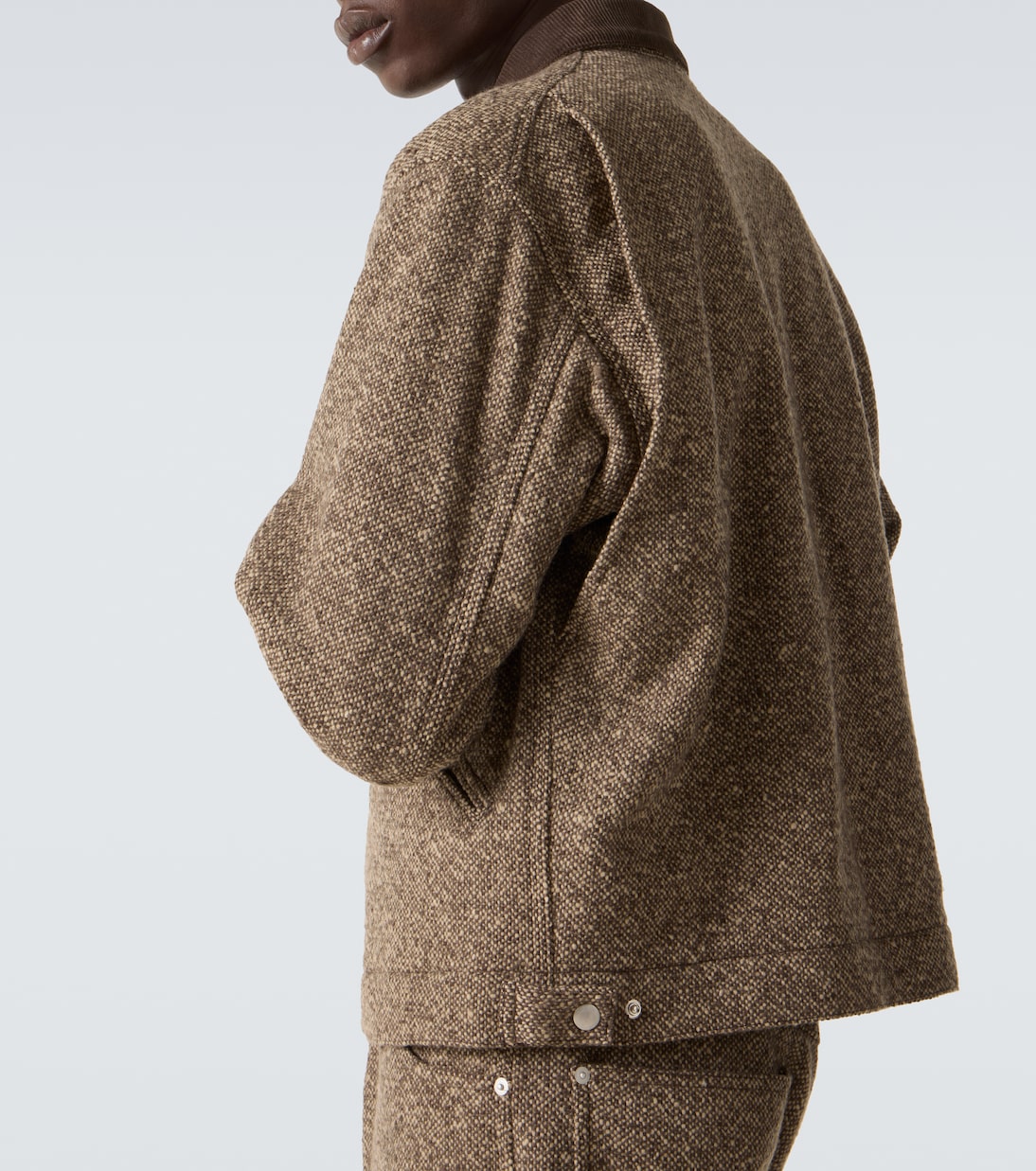 Corduroy-trimmed wool tweed blouson jacket | Auralee