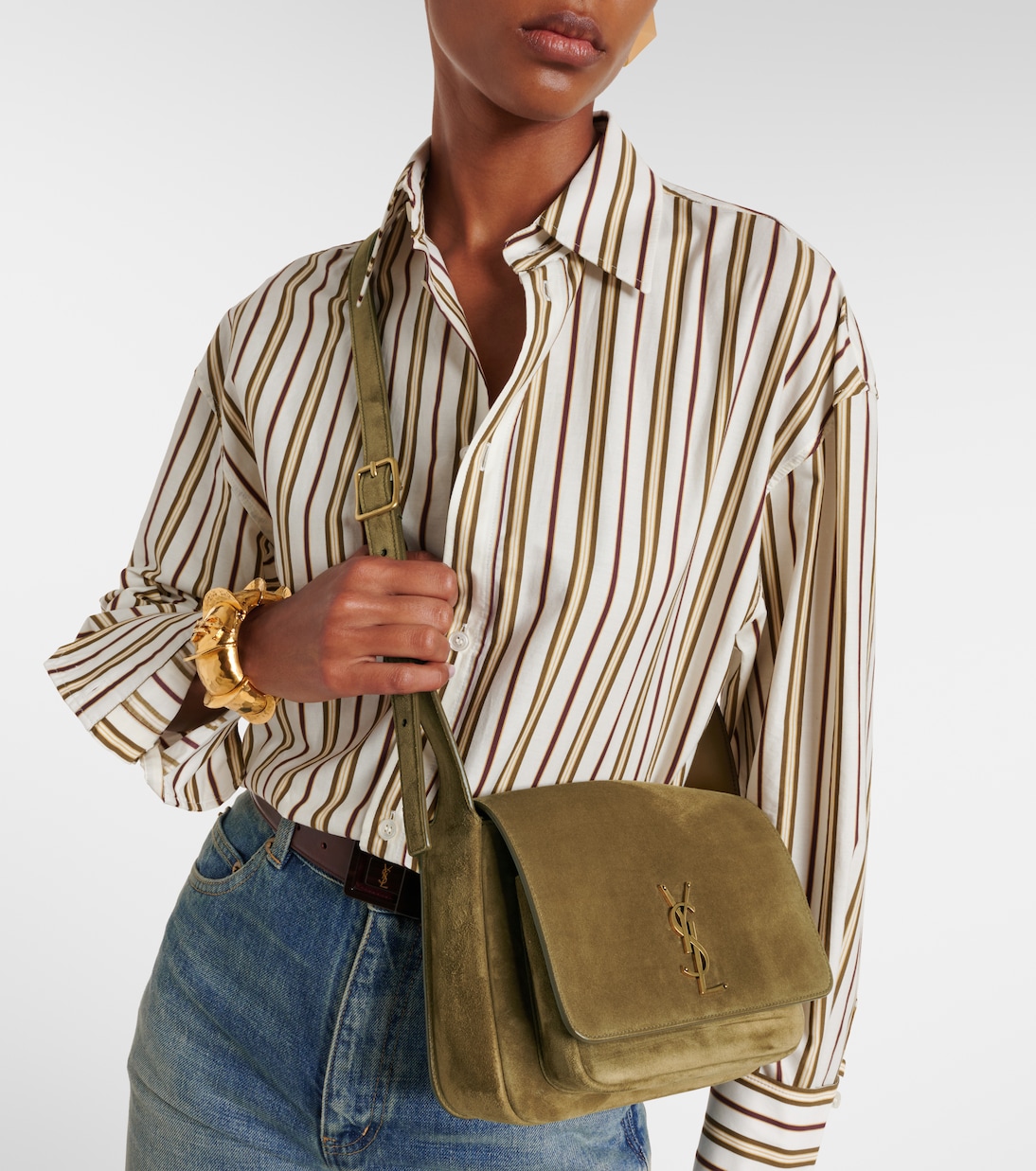 Schultertasche Niki Cassandre aus Veloursleder | Saint Laurent