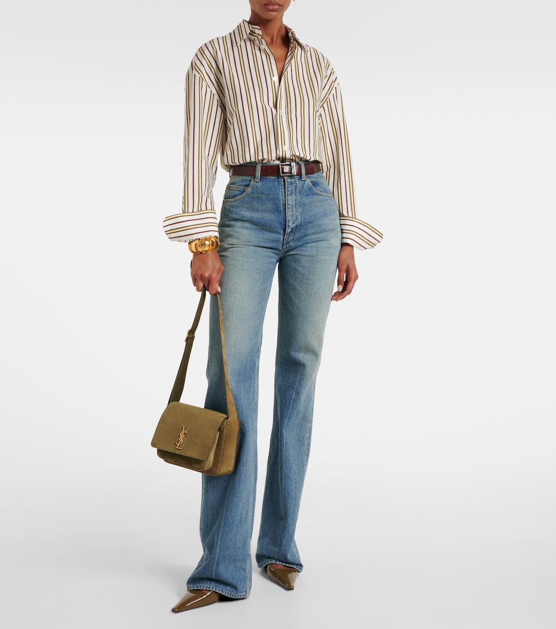 Schultertasche Niki Cassandre aus Veloursleder | Saint Laurent