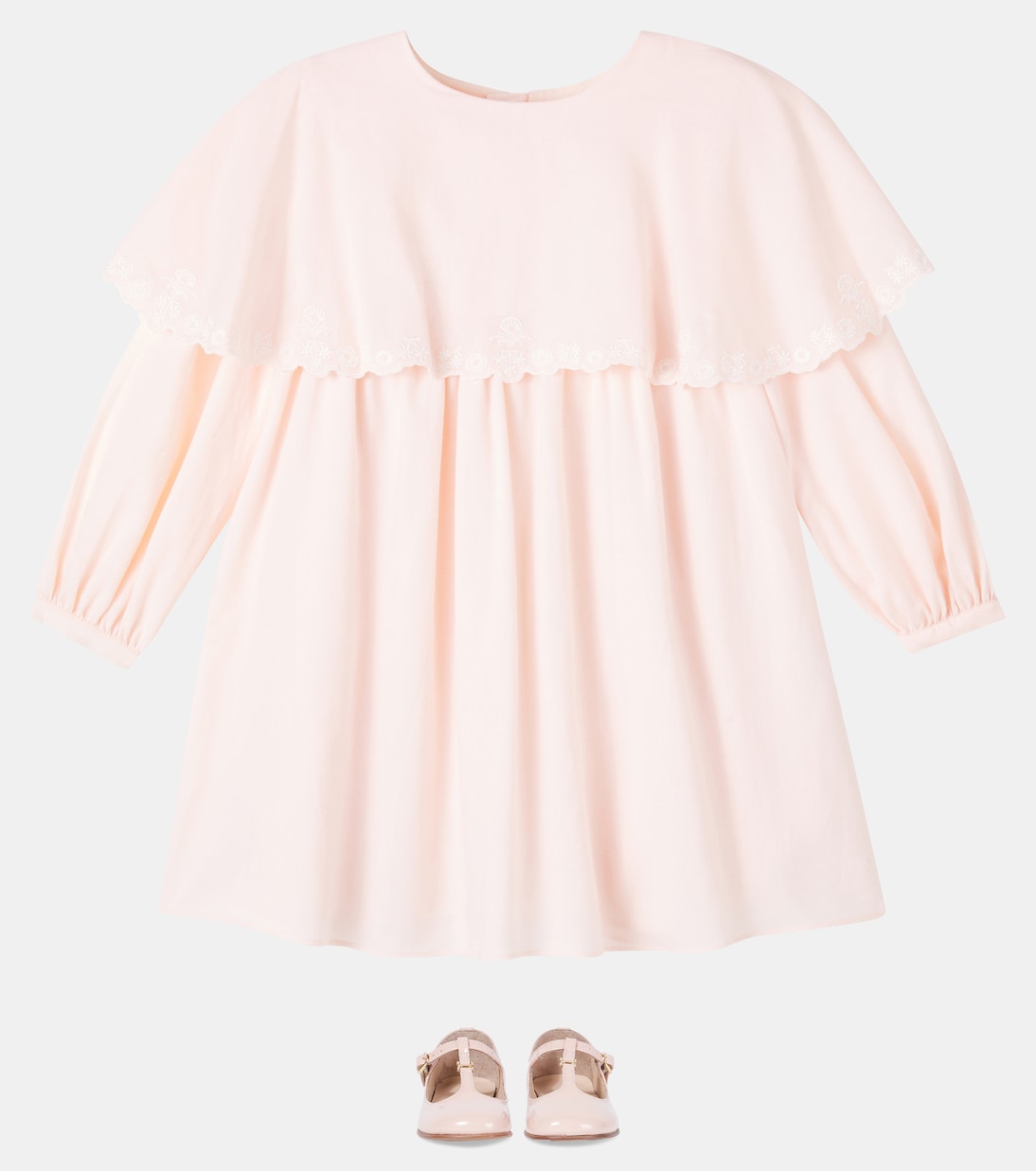 Vestido de algodón con capa | Chloé Kids