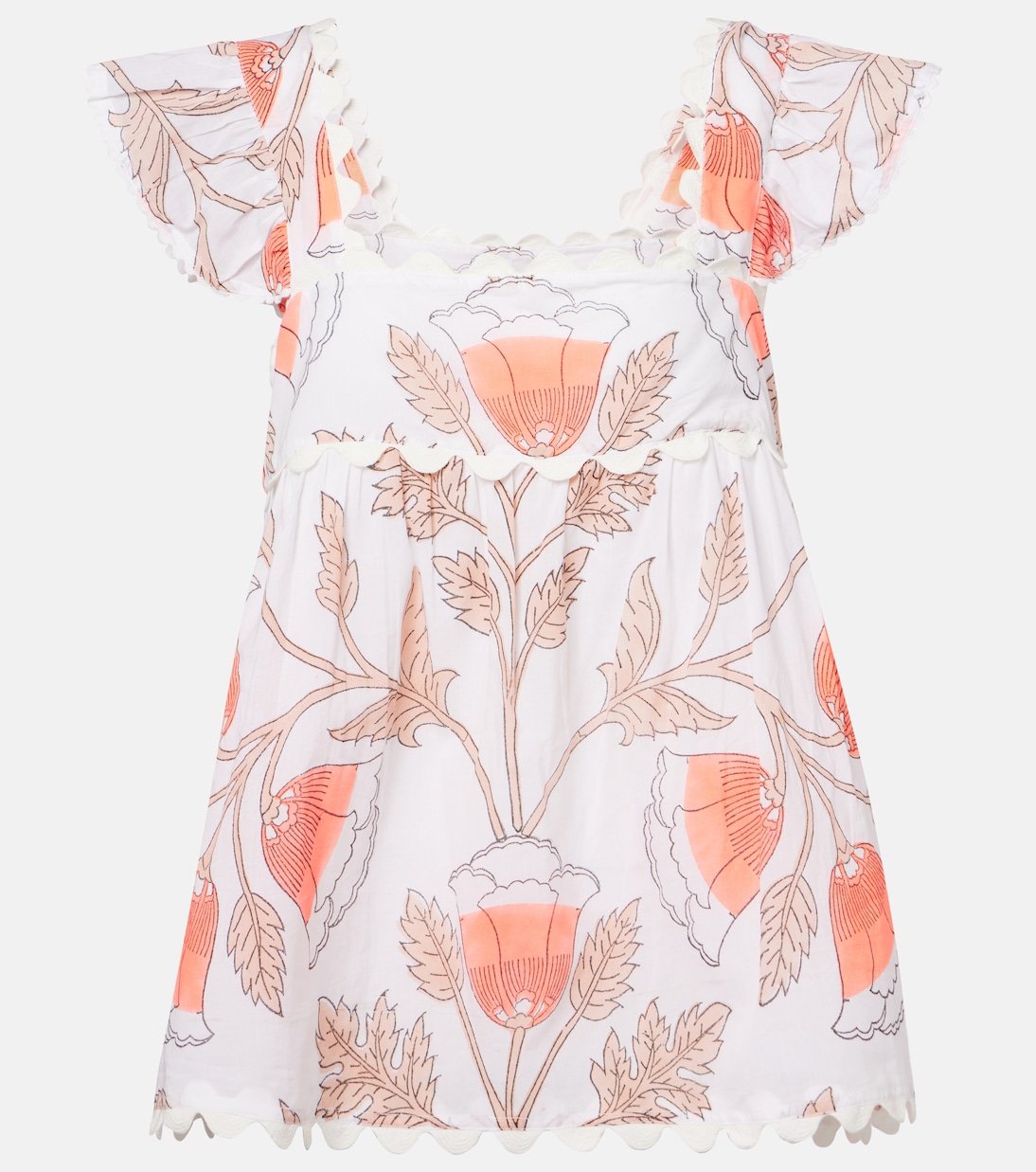 Printed scalloped cotton top | Juliet Dunn