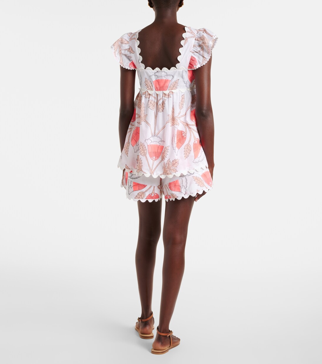 Printed scalloped cotton top | Juliet Dunn