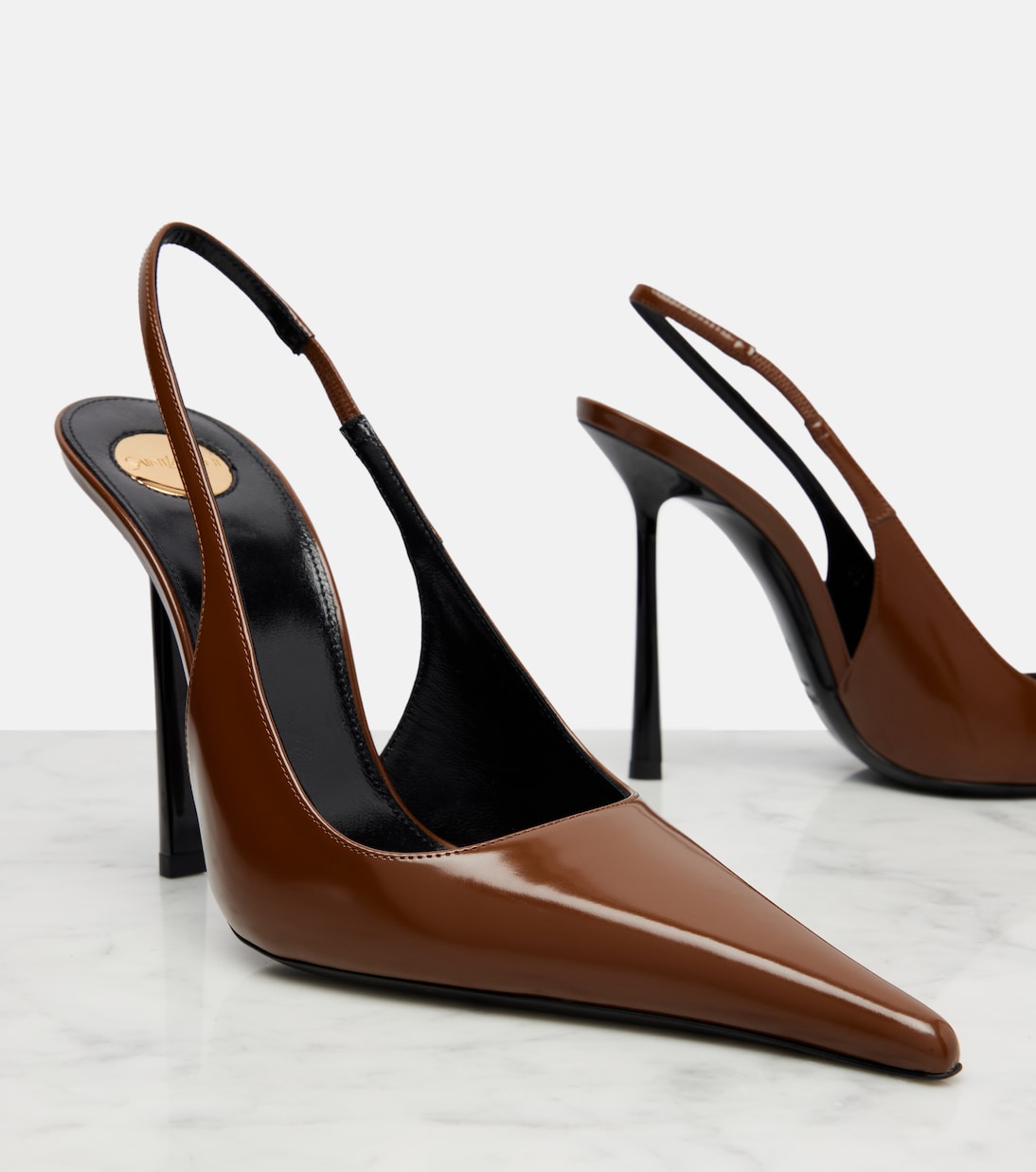 Vendome 110 leather slingback pumps | Saint Laurent