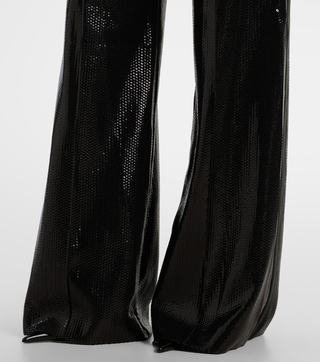 Sequined satin wide-leg pants | Elie Saab