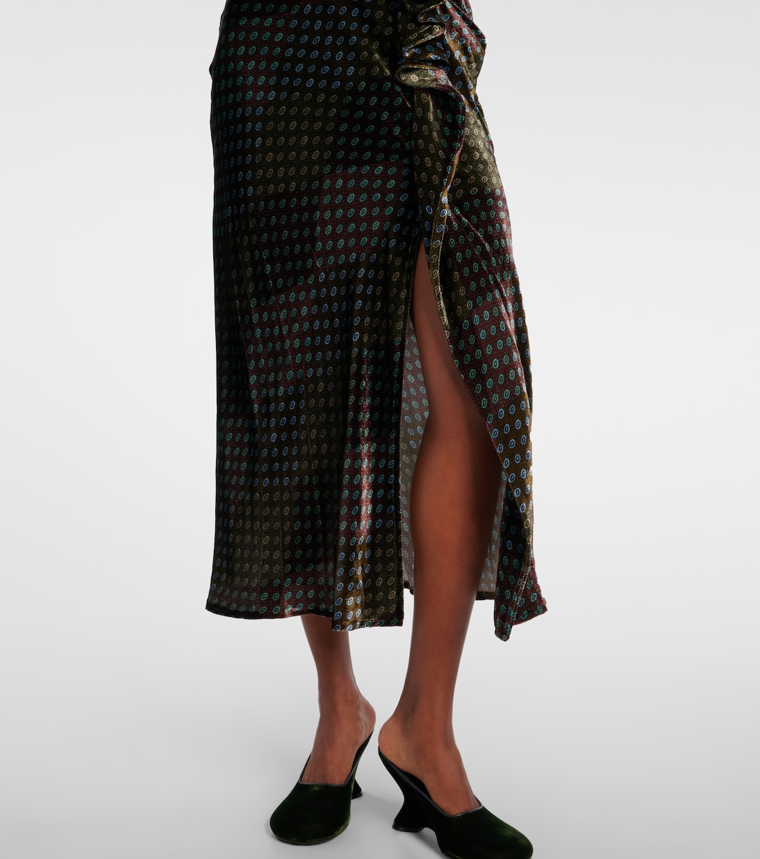 Robe longue asymétrique imprimée | Dries Van Noten