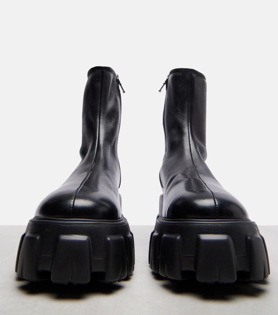 Monolith leather ankle boots | Prada