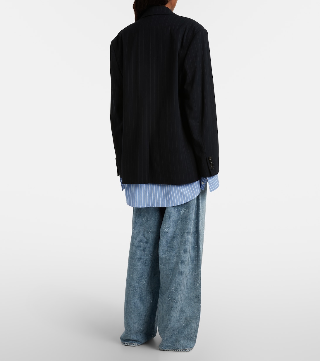 Crystal-embellished low-rise wide-leg jeans | Acne Studios