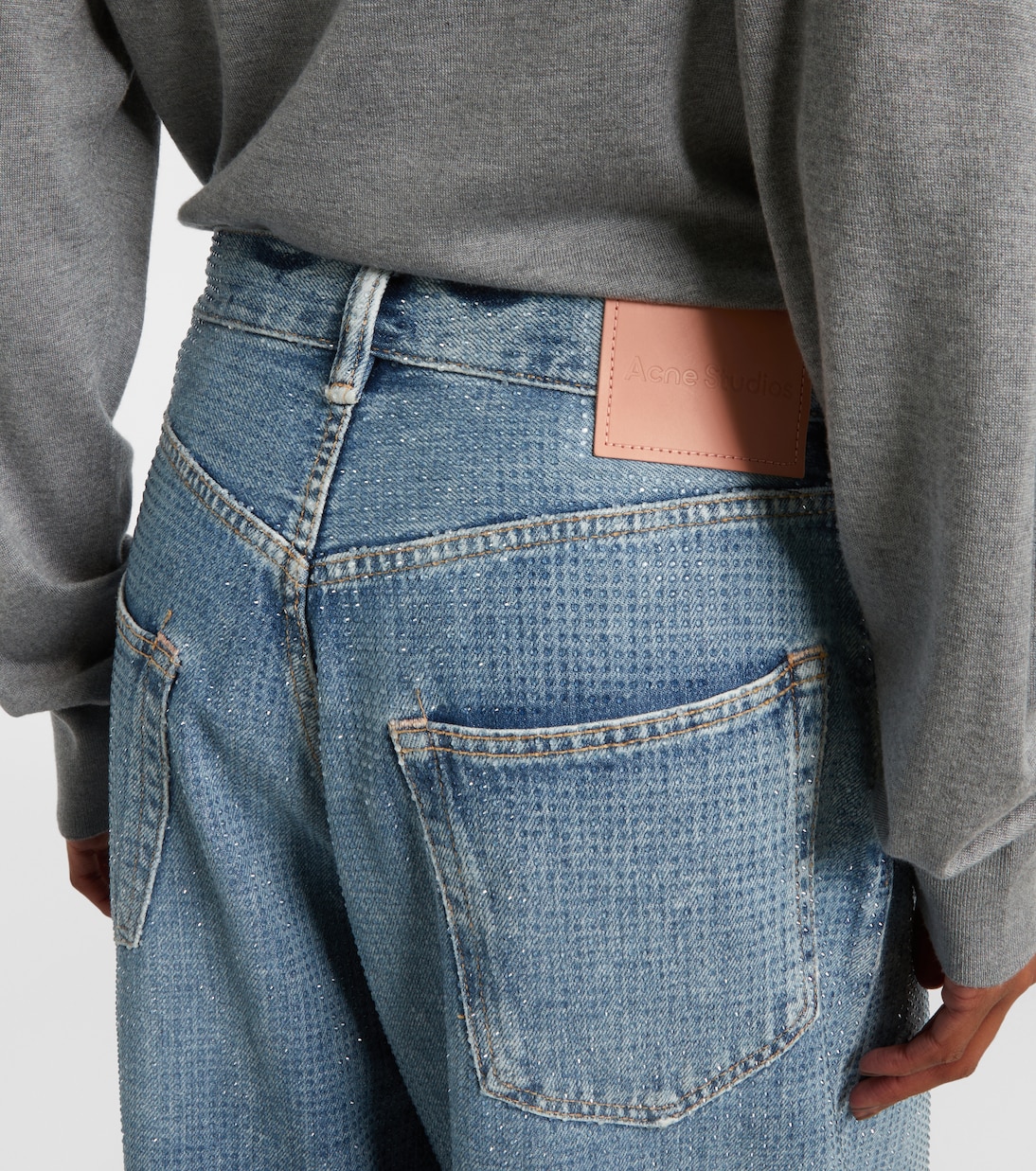Crystal-embellished low-rise wide-leg jeans | Acne Studios