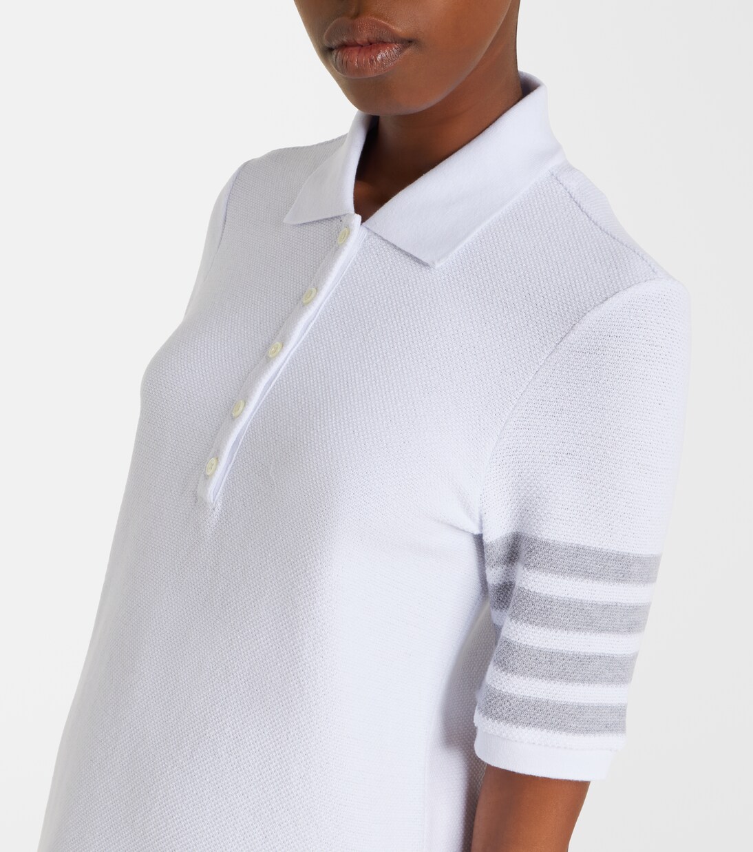 4-Bar cotton piqué polo dress | Thom Browne