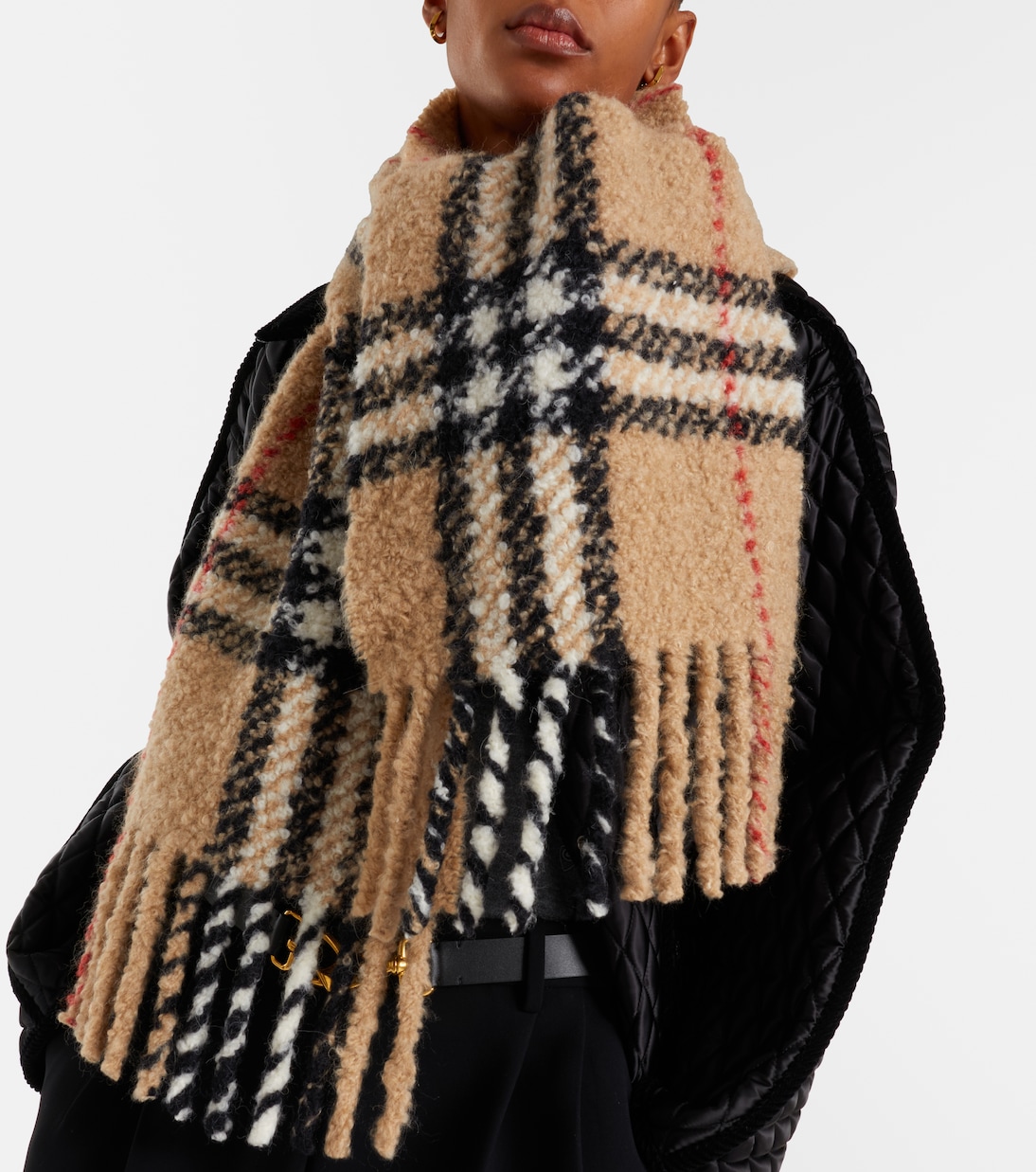 Burberry Check alpaca and wool-blend scarf | Burberry