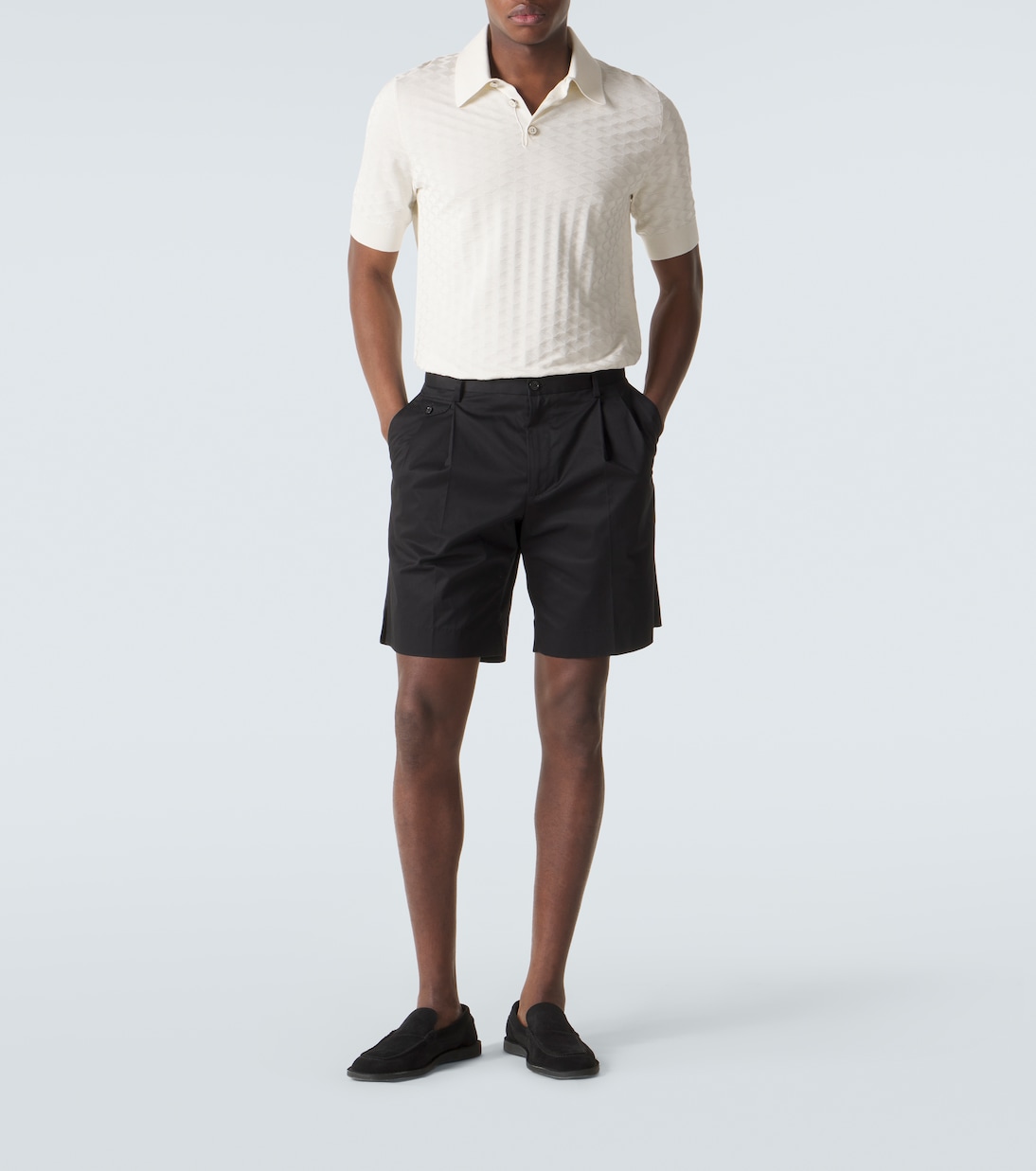 Pleated cotton-blend Bermuda shorts | Dolce&Gabbana